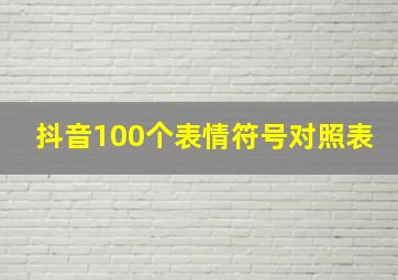 抖音100个表情符号对照表