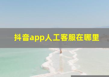 抖音app人工客服在哪里