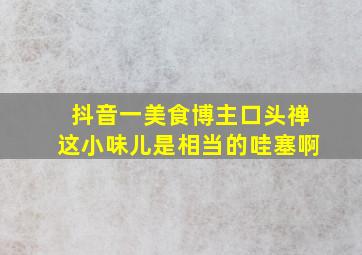 抖音一美食博主口头禅这小味儿是相当的哇塞啊