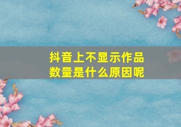 抖音上不显示作品数量是什么原因呢