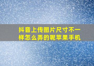 抖音上传图片尺寸不一样怎么弄的呢苹果手机