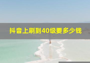 抖音上刷到40级要多少钱