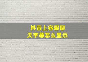 抖音上客服聊天字幕怎么显示