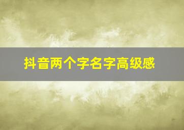 抖音两个字名字高级感