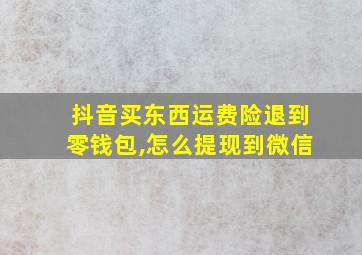 抖音买东西运费险退到零钱包,怎么提现到微信