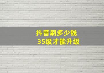 抖音刷多少钱35级才能升级