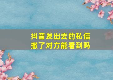 抖音发出去的私信撤了对方能看到吗