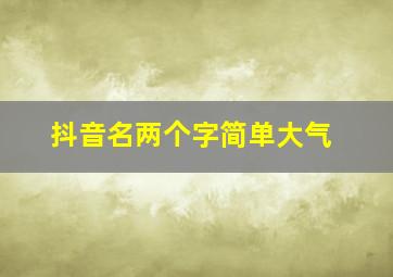 抖音名两个字简单大气