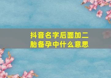 抖音名字后面加二胎备孕中什么意思