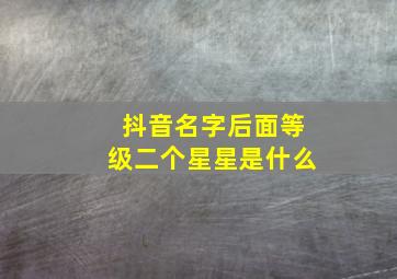 抖音名字后面等级二个星星是什么