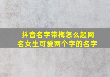 抖音名字带梅怎么起网名女生可爱两个字的名字