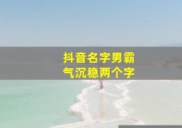 抖音名字男霸气沉稳两个字