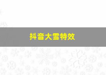 抖音大雪特效