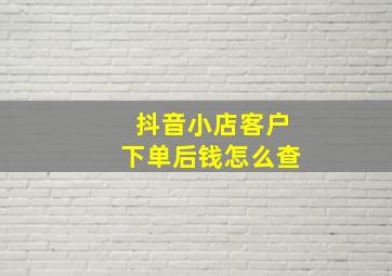 抖音小店客户下单后钱怎么查