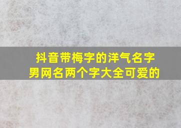 抖音带梅字的洋气名字男网名两个字大全可爱的