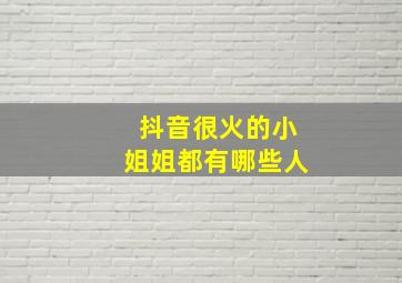 抖音很火的小姐姐都有哪些人