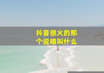 抖音很火的那个说唱叫什么