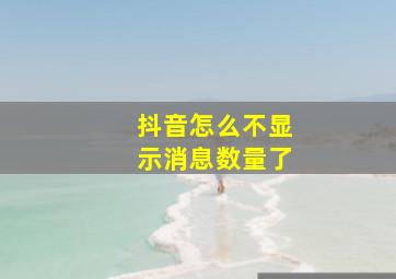 抖音怎么不显示消息数量了