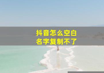 抖音怎么空白名字复制不了