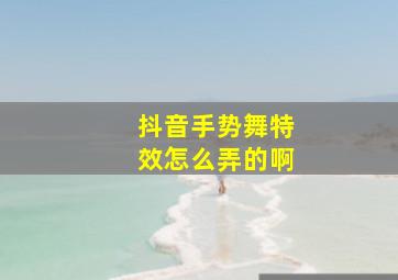 抖音手势舞特效怎么弄的啊