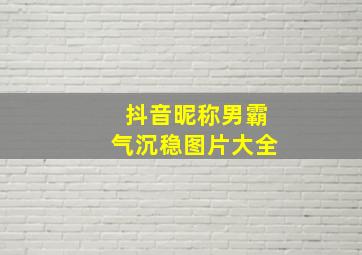 抖音昵称男霸气沉稳图片大全