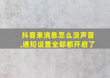 抖音来消息怎么没声音,通知设置全部都开启了