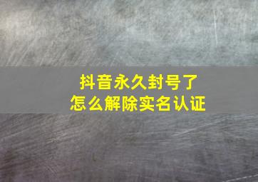 抖音永久封号了怎么解除实名认证