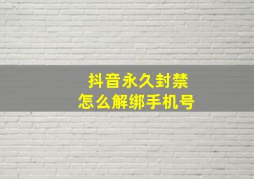 抖音永久封禁怎么解绑手机号