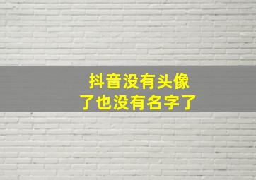 抖音没有头像了也没有名字了