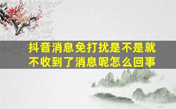 抖音消息免打扰是不是就不收到了消息呢怎么回事