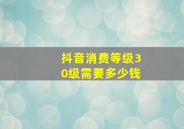 抖音消费等级30级需要多少钱