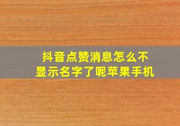 抖音点赞消息怎么不显示名字了呢苹果手机