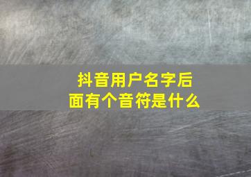 抖音用户名字后面有个音符是什么