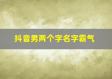 抖音男两个字名字霸气