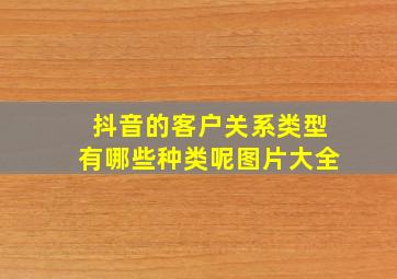 抖音的客户关系类型有哪些种类呢图片大全