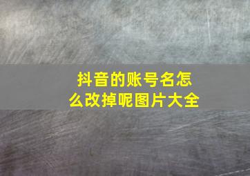 抖音的账号名怎么改掉呢图片大全