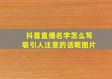 抖音直播名字怎么写吸引人注意的话呢图片