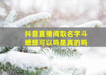 抖音直播间取名字斗蟋蟀可以吗是真的吗