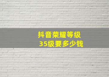 抖音荣耀等级35级要多少钱