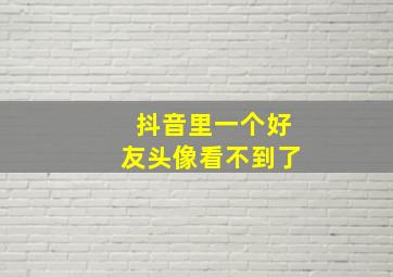 抖音里一个好友头像看不到了