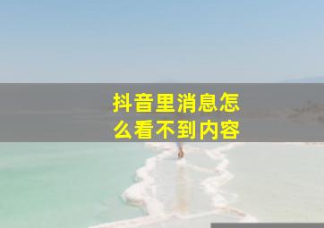 抖音里消息怎么看不到内容