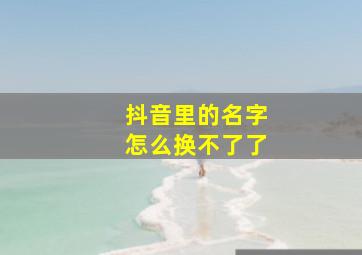 抖音里的名字怎么换不了了