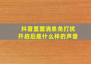 抖音里面消息免打扰开启后是什么样的声音