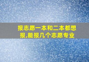 报志愿一本和二本都想报,能报几个志愿专业