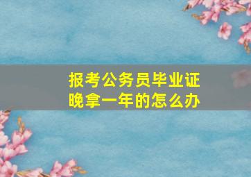 报考公务员毕业证晚拿一年的怎么办