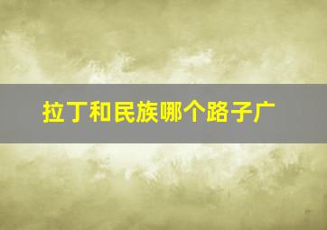 拉丁和民族哪个路子广