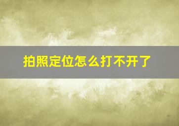 拍照定位怎么打不开了