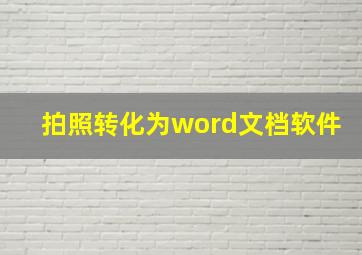 拍照转化为word文档软件