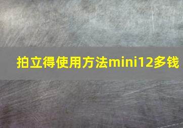 拍立得使用方法mini12多钱