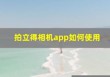 拍立得相机app如何使用